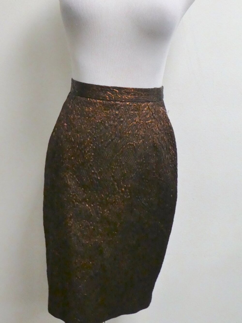CHRISTIAN LACROIX COPPER Brocade skirt S f36 vintage France